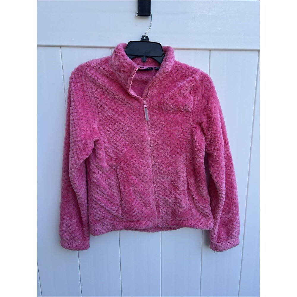 Swiss Alps Full Zip Fleece Jacket Pink Girls Juniors Size Large 14-16 Soft